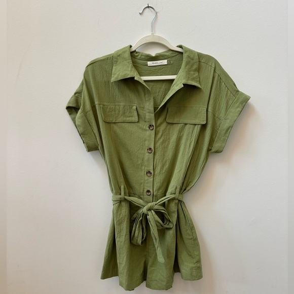 Mustard Seed Romper with Tie front Small - Picture 1 of 3